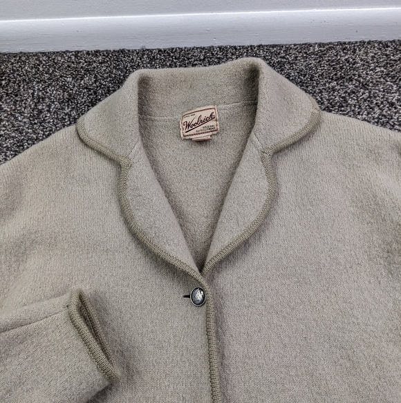 Vintage Woolrich Sweater Wool Winter Garden Floral Cardigan Womens Medium *Flaws - Picture 2 of 7